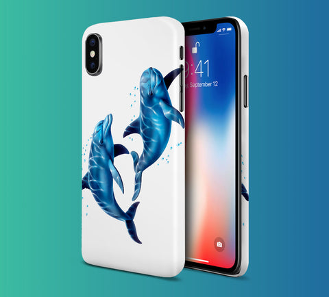 Swimming Dolphins Phone Case for iPhone, Samsung, and Google